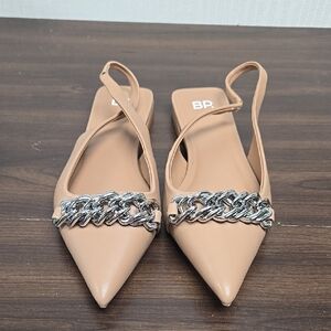 BP. Size 7 Pinkish Tan Slingback Flats